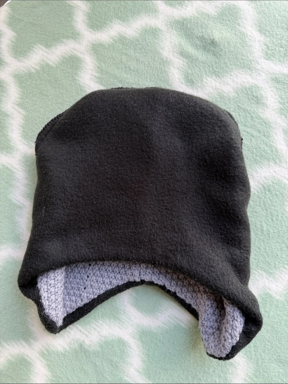 Kids Monster Earflap Hat - Gray with Yellow, Red & Blue Accents